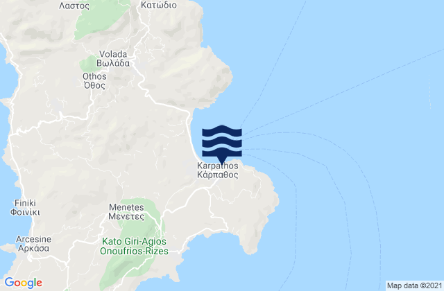 Karpathos, Greece tide times map