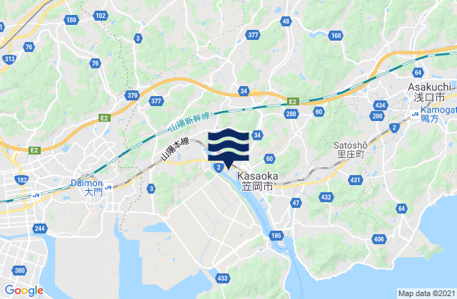Kasaoka Shi, Japan tide times map