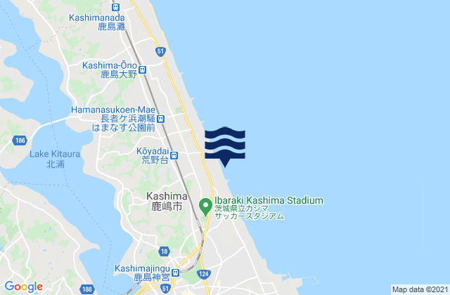 Kashima-shi, Japan tide times map