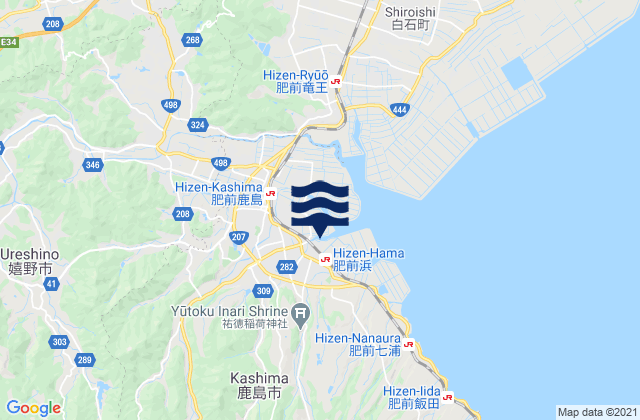 Kashima, Japan tide times map