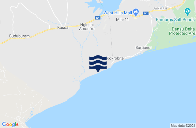 Kasoa, Ghana tide times map