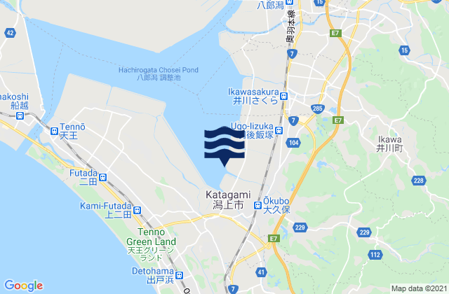 Katagami-shi, Japan tide times map