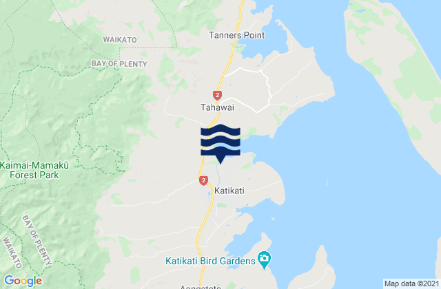 Katikati, New Zealand tide times map