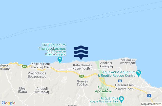 Kato Gouves, Greece tide times map