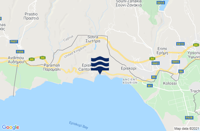 Kato Kivides, Cyprus tide times map