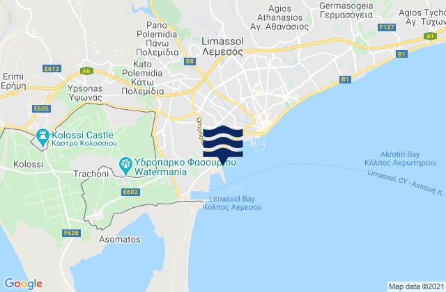 Kato Polemidia, Cyprus tide times map