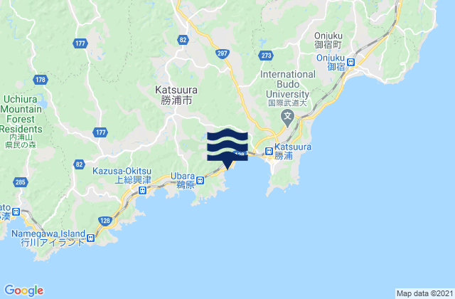 Katsuura-shi, Japan tide times map