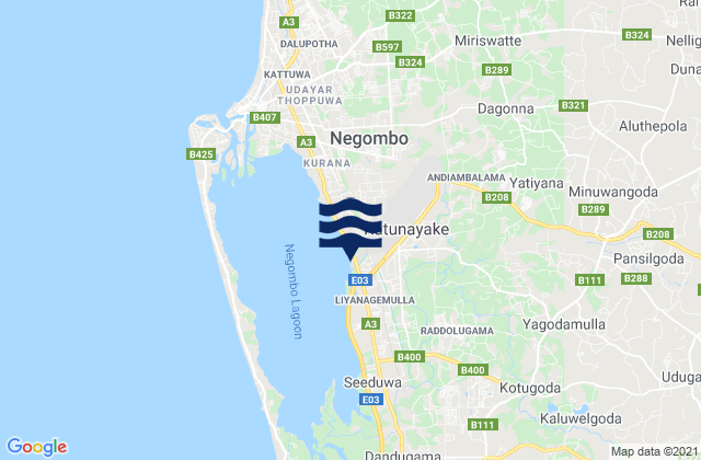 Katunayaka, Sri Lanka tide times map
