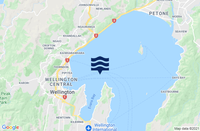 Kau Bay, New Zealand tide times map