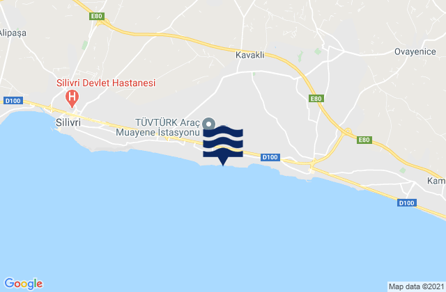 Kavakli, Turkey tide times map