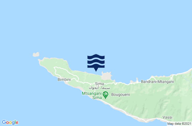 Kavani, Comoros tide times map