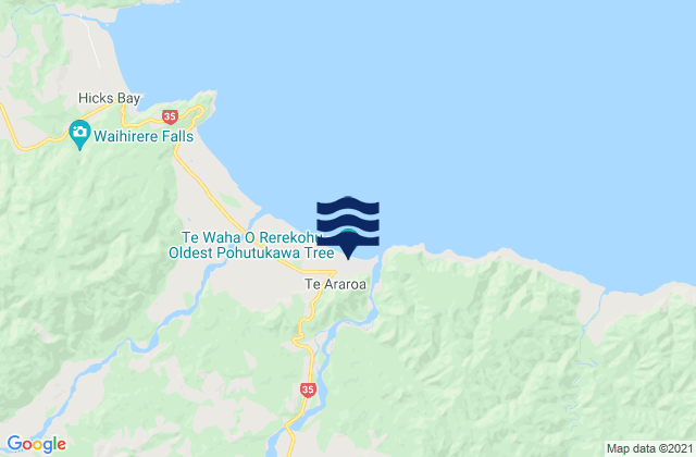 Kawakawa Bay, New Zealand tide times map