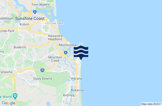 Kawana Beach, Australia tide times map