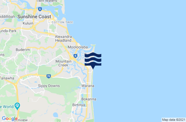 Kawana Waters, Australia tide times map