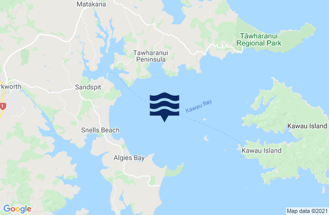 Kawau Bay, New Zealand tide times map