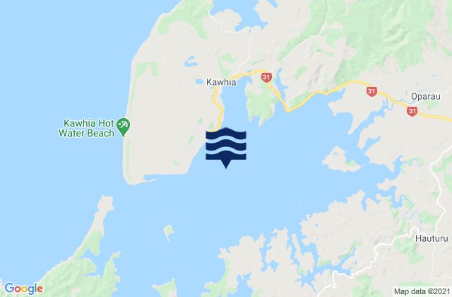Kawhia Harbour, New Zealand tide times map