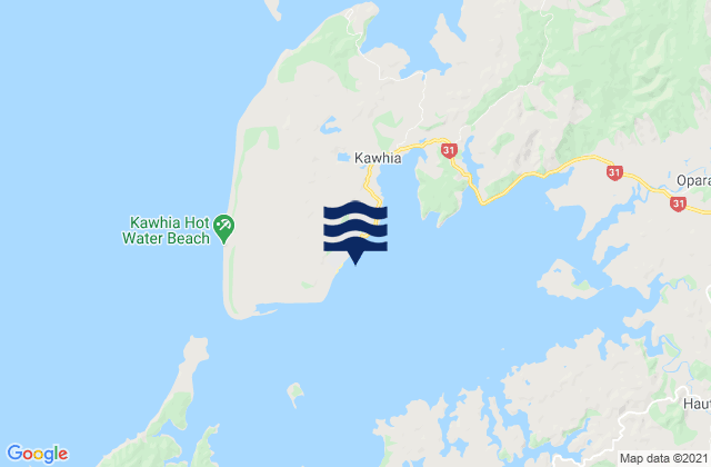 Kawhia, New Zealand tide times map