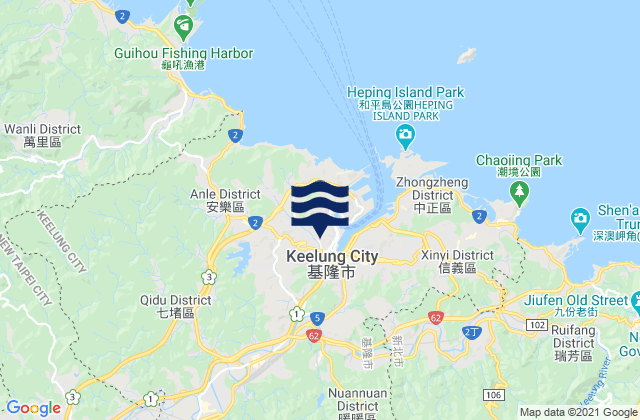 Keelung, Taiwan tide times map