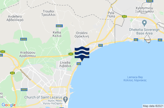 Kellia, Cyprus tide times map
