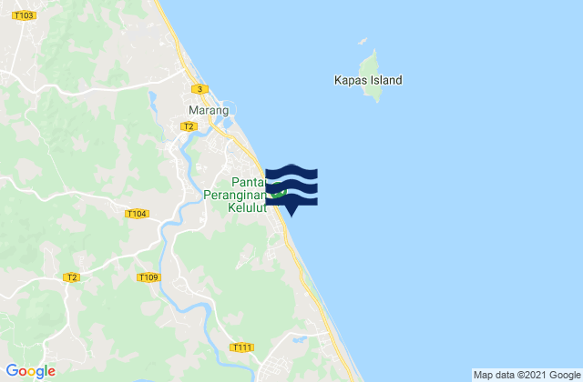 Kelulut (Marang), Malaysia tide times map