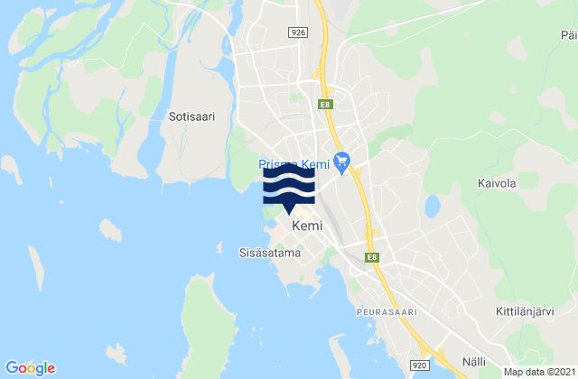 Kemi, Finland tide times map