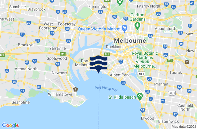 Kensington, Australia tide times map
