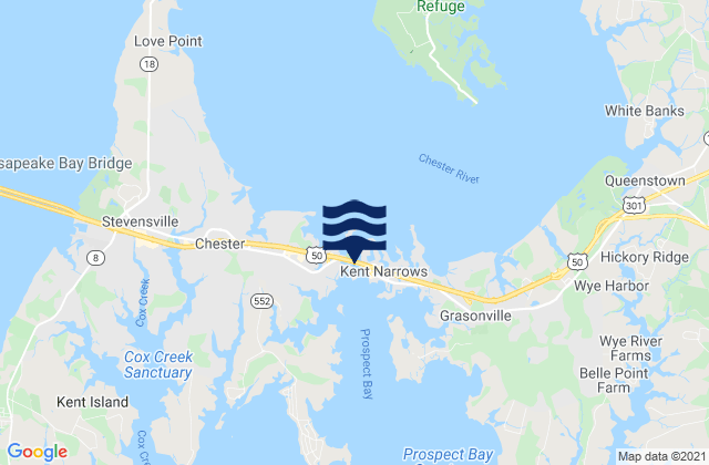 Kent Island Narrows (highway bridge), United States tide chart map