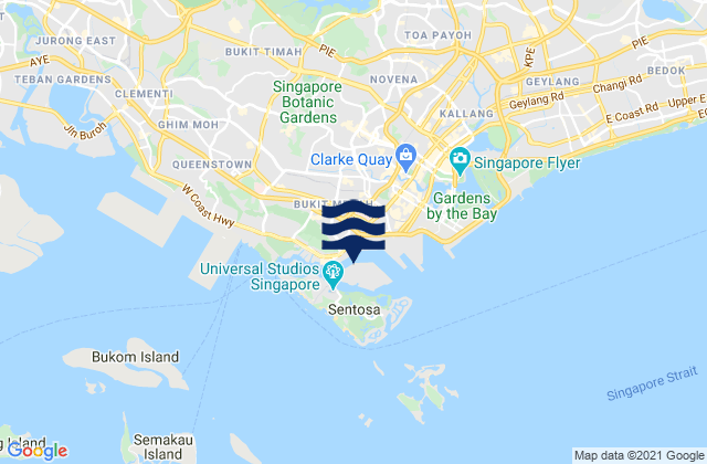 Keppel Harbour, Singapore tide times map