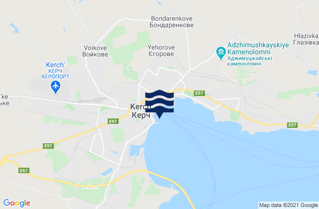 Kerch, Ukraine tide times map