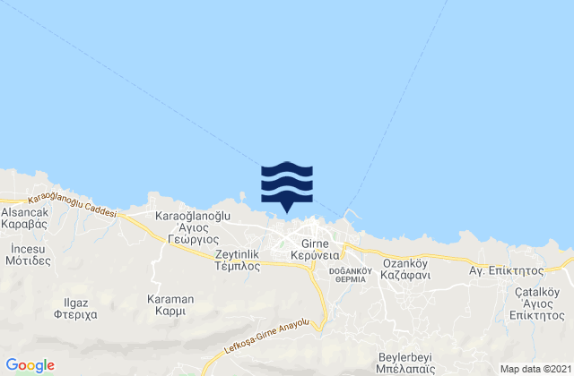 Keryneia, Cyprus tide times map