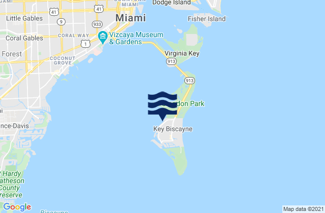 Key Biscayne (Biscayne Bay), United States tide chart map