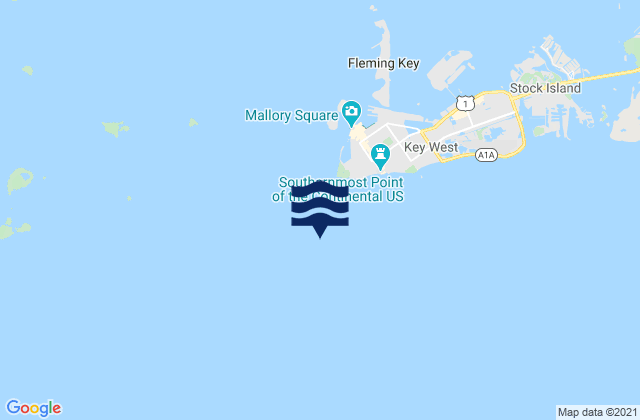 Key West Channel Cut-A Cut-B Turn, United States tide chart map