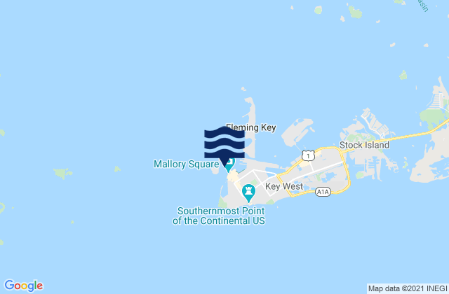 Key West Harbor Range channel, United States tide chart map