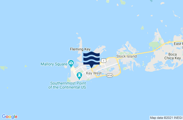 Key West, United States tide chart map