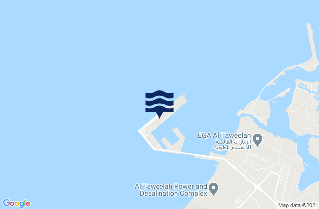 Khalifa Port, United Arab Emirates tide times map