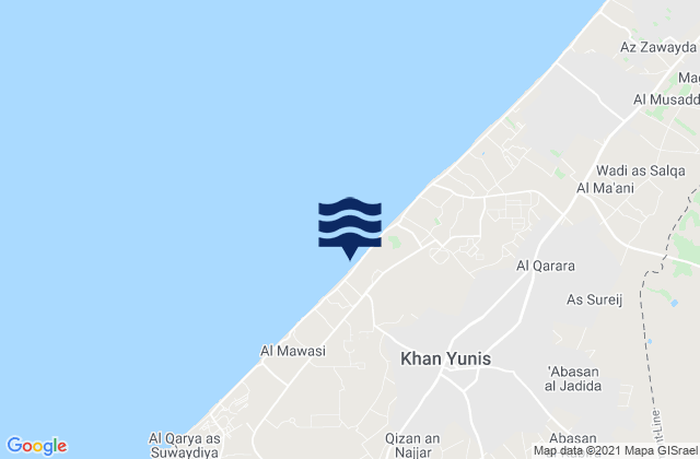 Khan Yunis, Palestinian Territory tide times map