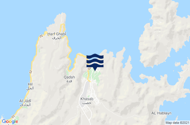 Khasab, Oman tide times map