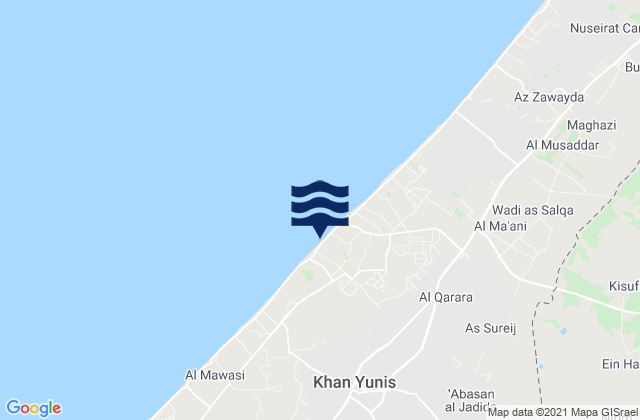 Khuza`ah, Palestinian Territory tide times map