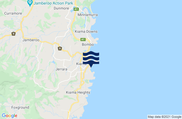 Kiama, Australia tide times map