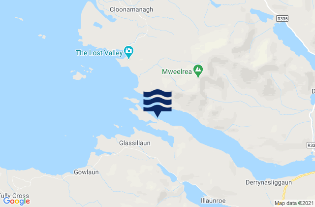 Killary Harbour, Ireland tide times map