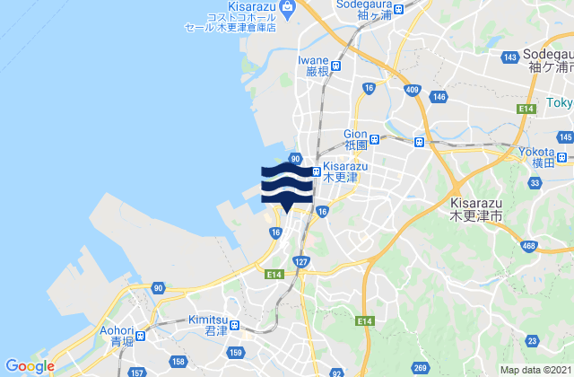 Kimitsu Shi, Japan tide times map