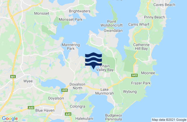Kingfisher Shores, Australia tide times map