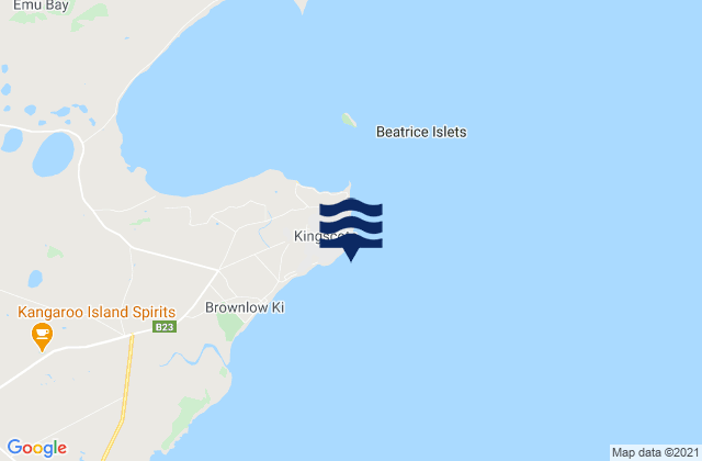 Kingscote, Australia tide times map