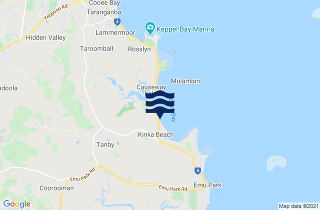 Kinka Beach, Australia tide times map