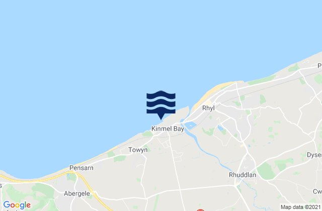 Kinmel Bay Beach, United Kingdom tide times map