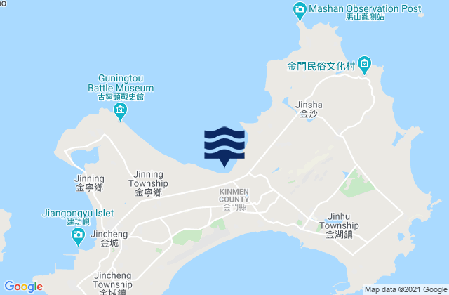 Kinmen County, Taiwan tide times map