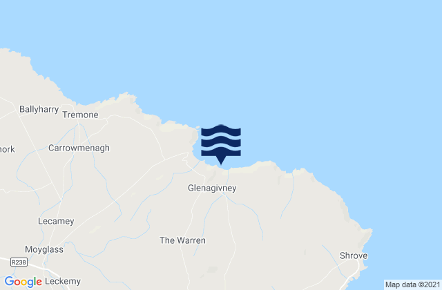 Kinnagoe Bay, Ireland tide times map
