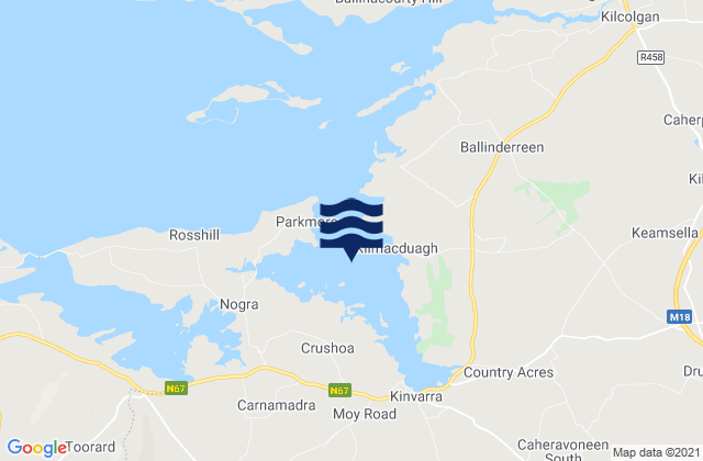 Kinvarra Bay, Ireland tide times map