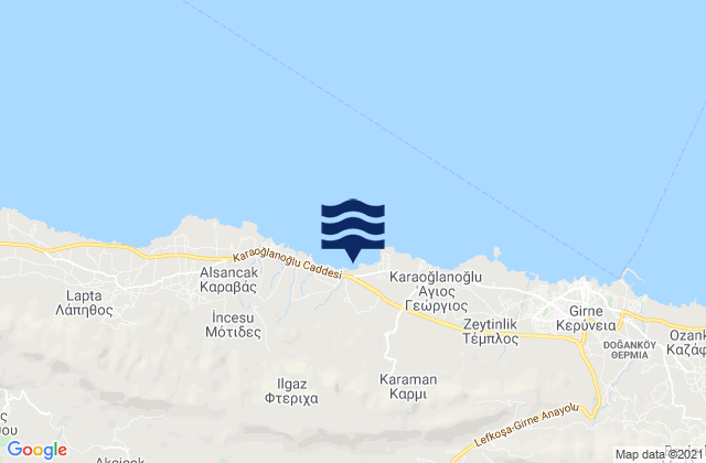 Kiomourtzou, Cyprus tide times map