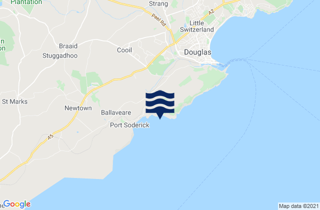Kirk Braddan, Isle of Man tide times map